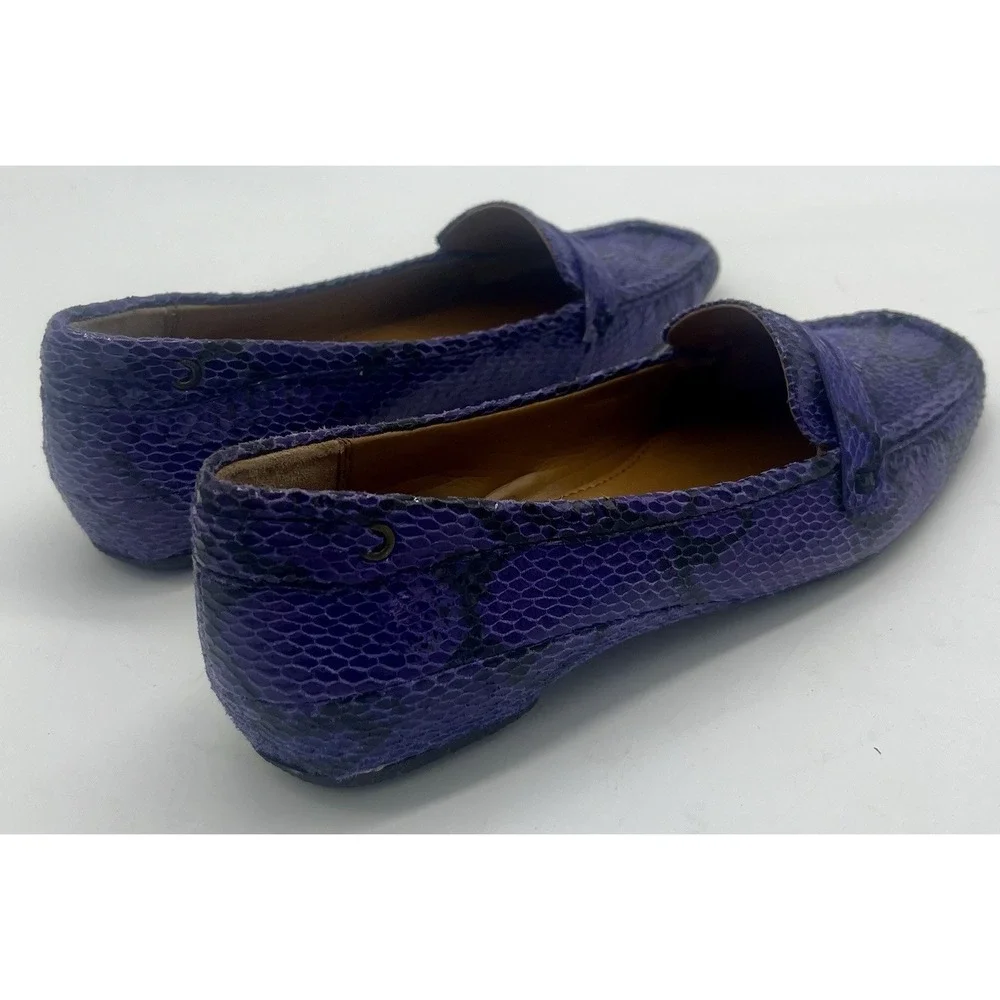 Vintage Circa Joan &‎ David Women's Size 6.5 Leather Upper Loafer Flats Purple